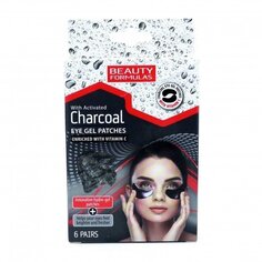 Уголь, гелевые подушечки для глаз с активированным углем, 6 шт. Beauty Formulas