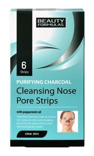 Глубоко очищающие полоски для носа с углем, 6 шт. Beauty Formulas, Skin Care
