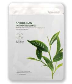 Антиоксидантная маска для лица Зеленый чай 23г BeauuGreen, AntiOXant Green Tea Essence Mask
