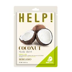 Маска для лица с кокосом, 25 мл Bergamo Help Sheet Mask