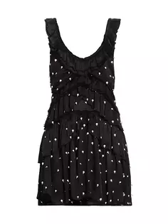 Многоярусное мини-платье Andra Loveshackfancy, черный