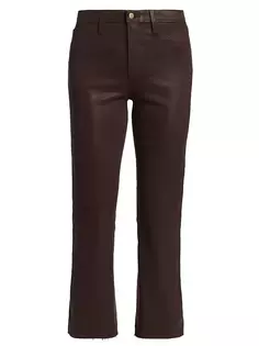 Укороченные джинсы Kendra с высокой талией L&apos;Agence, цвет espresso coated L'agence