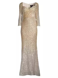 Платье-колонна с вышивкой пайетками Basix, цвет gold silver