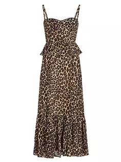 Платье миди с леопардовым принтом Felda Reformation, леопард