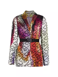 Куртка Yarah с поясом и бусинами Silvia Tcherassi, цвет iridescent marble