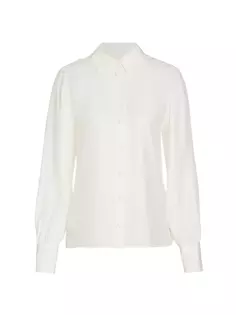 Викторианская шелковая блузка на пуговицах спереди Frame, цвет off white