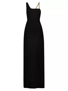 Платье-футляр макси с цепочкой на бретельках Bcbgmaxazria, черный