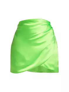 Шелковая мини-юбка с запахом The Sei, цвет parakeet