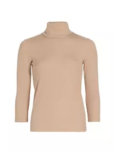 Трикотажная блузка с высоким воротником Aja L&apos;Agence, цвет mochaccino L'agence