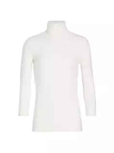 Трикотажная блузка с высоким воротником Aja L&apos;Agence, цвет off white Lagence