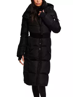 Длинное стеганое пальто с поясом Noho Sam., черный