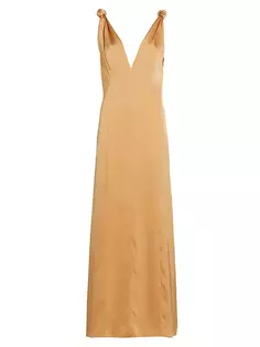 Атласное платье макси Naiomy с завязками Derek Lam 10 Crosby, цвет fawn