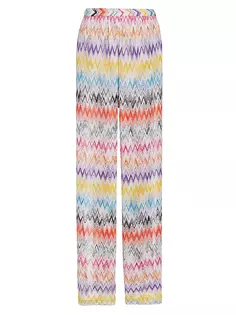 Пляжные пляжные пляжные брюки с разрезами зигзаг Missoni, цвет chevron resort multicolor