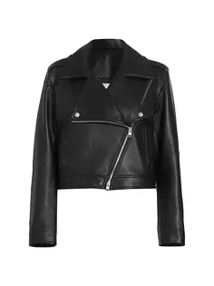 Кожаная укороченная мотоциклетная куртка Frame, цвет noir