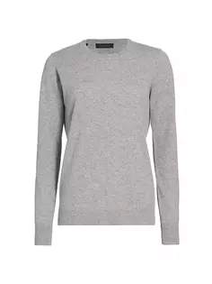 Кашемировый пуловер с круглым вырезом Saks Fifth Avenue, серый