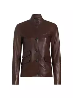 Кожаный пиджак Slade Rag &amp; Bone, цвет dark brown