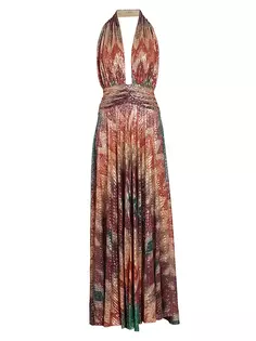 Платье макси Reyna с пайетками и шевроном на бретельках Ramy Brook, цвет multicolor chevron sequin