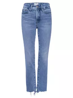 Эластичные прямые джинсы до щиколотки с высокой посадкой Good Legs Good American, индиго