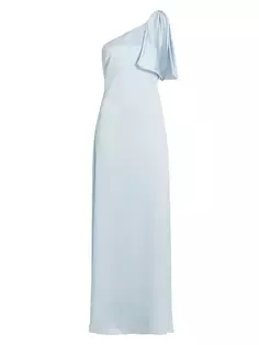 Атласное платье на одно плечо Chelsea с жатым эффектом Sachin &amp; Babi, синий