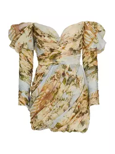 Мини-платье с драпировкой Luminosity Zimmermann, цвет ivory garden floral