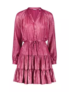 Многоярусное мини-платье Sydney с эффектом металлик Robert Graham, розовый