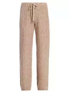 Спортивные штаны вязанной вязки с завязками Stellae Dux, цвет camel heather