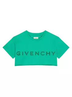 Укороченная футболка из хлопка с логотипом Givenchy, цвет absinthe green