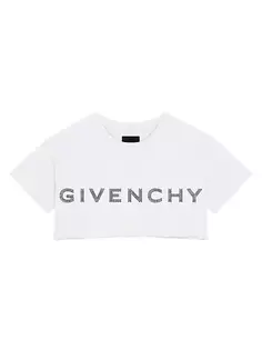 Укороченная футболка из хлопка с логотипом Givenchy, белый