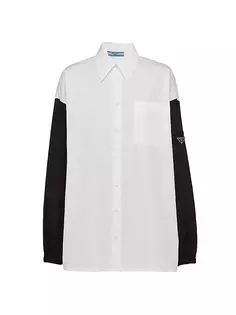 Рубашка из нейлона и поплина Prada, белый
