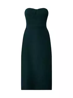 Бархатное платье-бюстье без бретелек Bcbgmaxazria, цвет pine