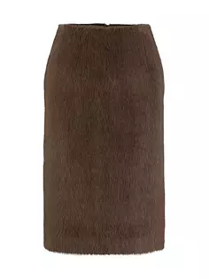 Юбка-карандаш из альпаки и шерсти Boss, коричневый