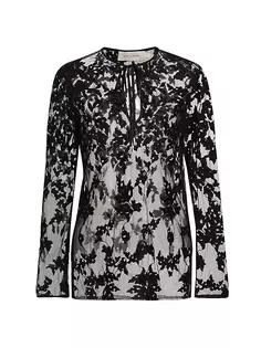 Полупрозрачная блузка Tosca с цветочным принтом Silvia Tcherassi, черный