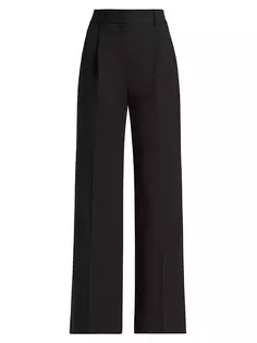 Широкие брюки Ollie из смесовой шерсти Veronica Beard, черный