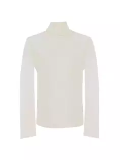 Блузка с воротником-хомутом из шелкового атласного крепа Saint Laurent, цвет craie