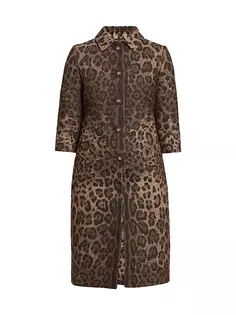 Жаккардовое пальто из смесовой шерсти Dolce&amp;Gabbana, леопард
