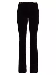 Бархатные брюки Stevie, украшенные цепочками L&apos;Agence, цвет noir L'agence