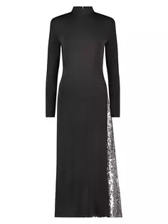 Платье с вырезами и вставками из пайеток Bcbgmaxazria, черный