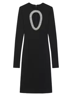 Вечернее платье вязки с жемчугом и кристаллами Givenchy, черный