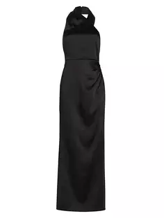 Атласное платье макси Kimora с бретелькой на бретельках As It May, черный