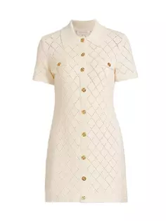 Мини-платье-поло из смесового хлопка Matchmaker Zimmermann, цвет cream