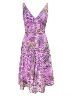 Платье миди Elisa с цветочным принтом и пайетками Dress The Population, мультиколор