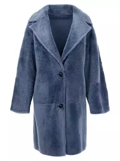 Двустороннее короткое пальто из овечьей шерсти Gorski, синий