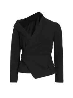 Блузка Skyla с заниженными плечами и запахом A.L.C., черный