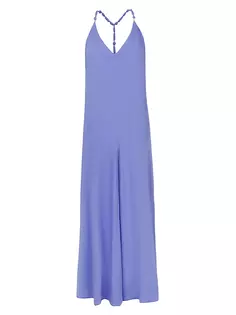 Хлопковое платье макси Remi Vix By Paula Hermanny, синий