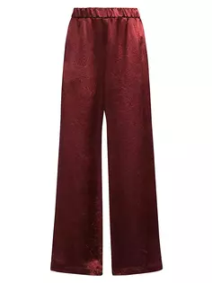 Атласные брюки без застежки Max Mara Leisure, красный