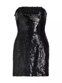 Мини-платье Elsie без бретелек с пайетками A.L.C., черный
