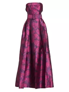 Платье из микадо с цветочным принтом Brielle без бретелек Sachin &amp; Babi, цвет magenta bloom