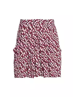 Плиссированная мини-юбка Violaine с абстрактным принтом Isabel Marant Étoile, цвет raspberry