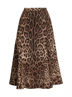 Юбка-миди с леопардовым принтом Dolce&amp;Gabbana, леопард
