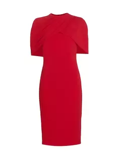 Платье прямого кроя из креп-кейпа Badgley Mischka, красный
